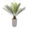 4ft. Green Sago Palm Faux Foliage Artificial Plant with Beige Ceramic Pot